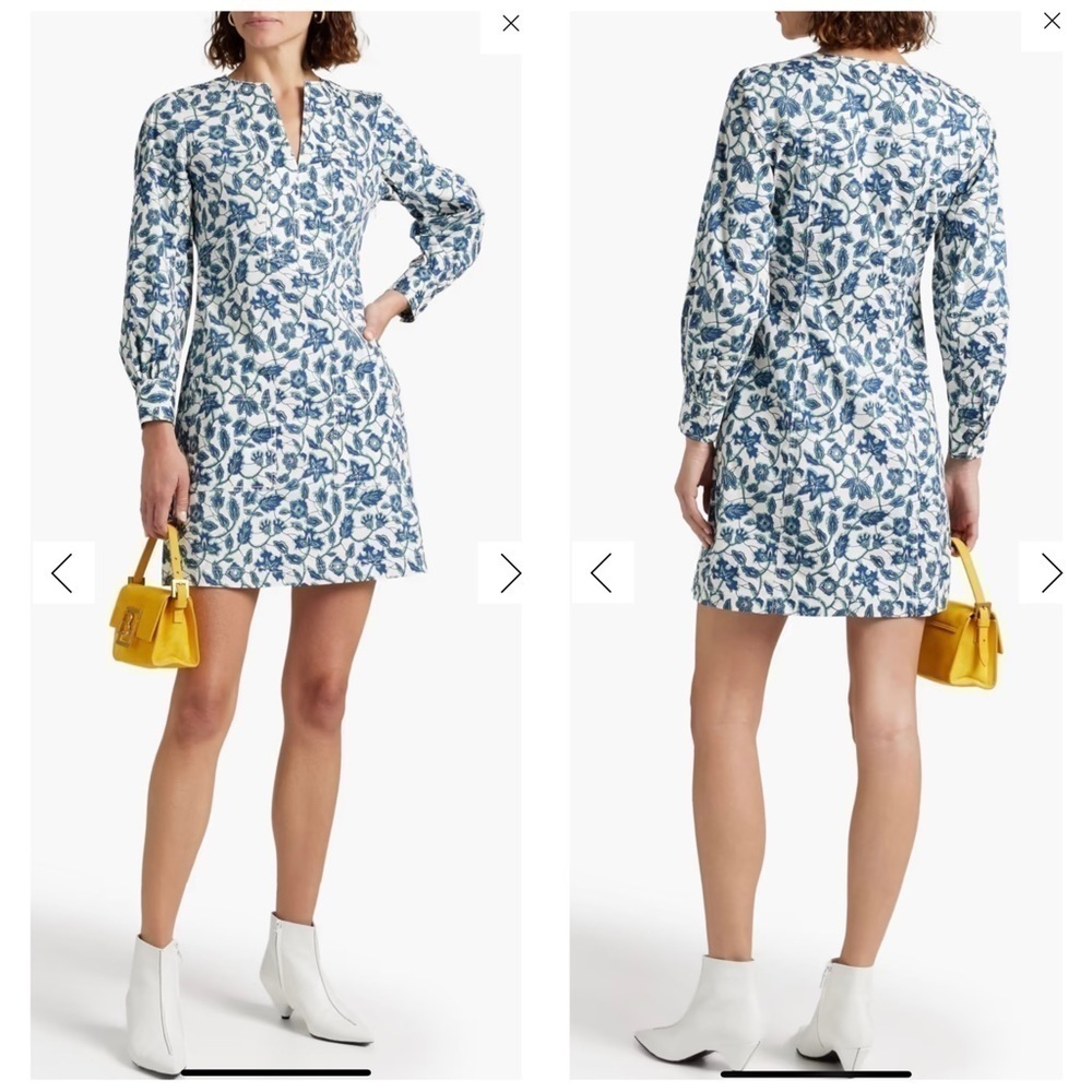 DEREK LAM 10 CROSBY Cotton Blend Preppy Floral Kasha Shift Dress 8 NWT Summer